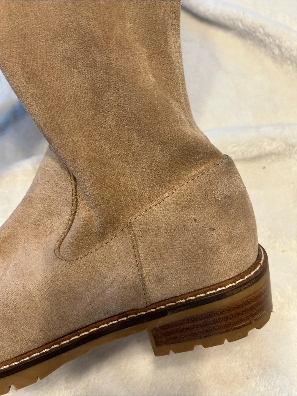 Steve Madden Taupe Over-the-Knee Suede Boots with Side Zip